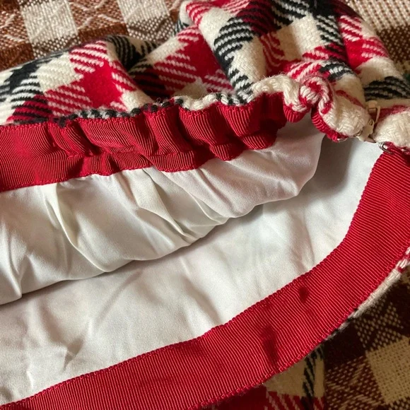 Talbots Red, Black & Cream Plaid Pencil Skirt - Picture 6 of 8